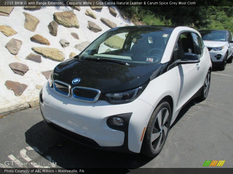 Capparis White / Giga Cassia Natural Leather & Carum Spice Grey Wool Cloth 2015 BMW i3 with Range Extender