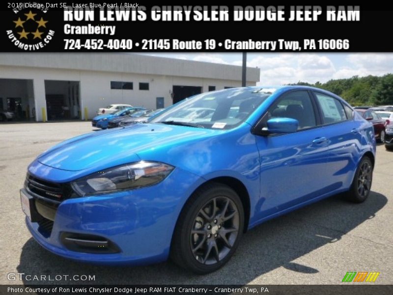 Laser Blue Pearl / Black 2015 Dodge Dart SE