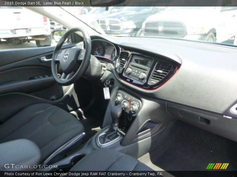 Laser Blue Pearl / Black 2015 Dodge Dart SE