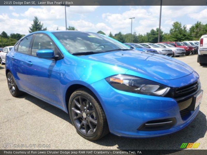 Laser Blue Pearl / Black 2015 Dodge Dart SE