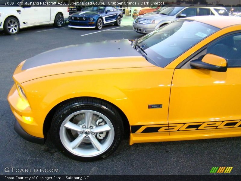 Grabber Orange / Dark Charcoal 2009 Ford Mustang Racecraft 420S Supercharged Coupe