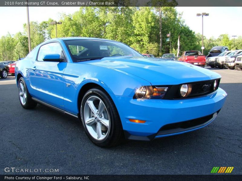 Grabber Blue / Charcoal Black 2010 Ford Mustang GT Coupe