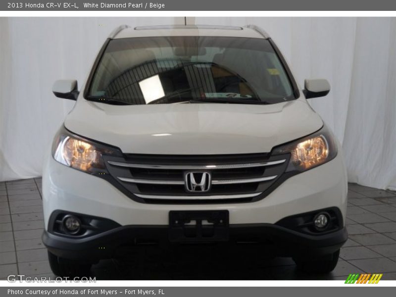 White Diamond Pearl / Beige 2013 Honda CR-V EX-L