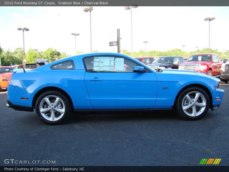 Grabber Blue / Charcoal Black 2010 Ford Mustang GT Coupe