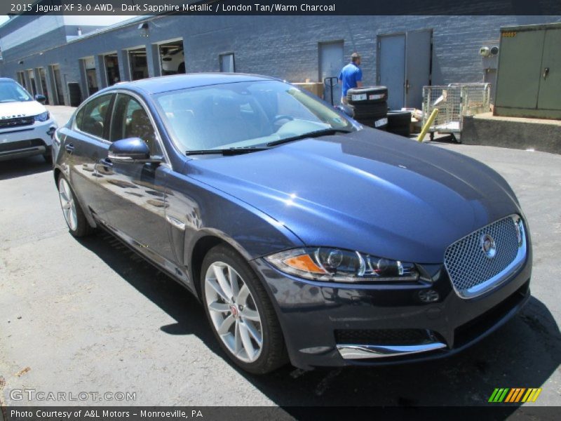 Dark Sapphire Metallic / London Tan/Warm Charcoal 2015 Jaguar XF 3.0 AWD