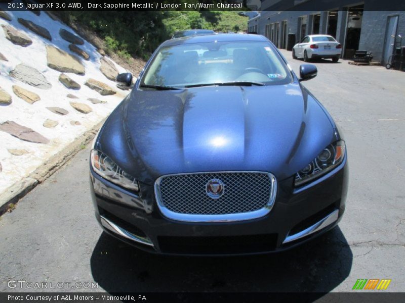 Dark Sapphire Metallic / London Tan/Warm Charcoal 2015 Jaguar XF 3.0 AWD
