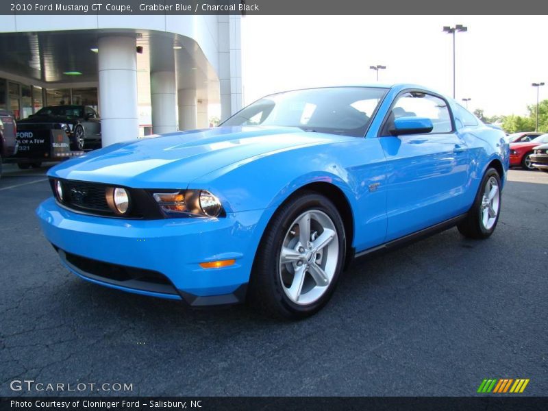 Grabber Blue / Charcoal Black 2010 Ford Mustang GT Coupe