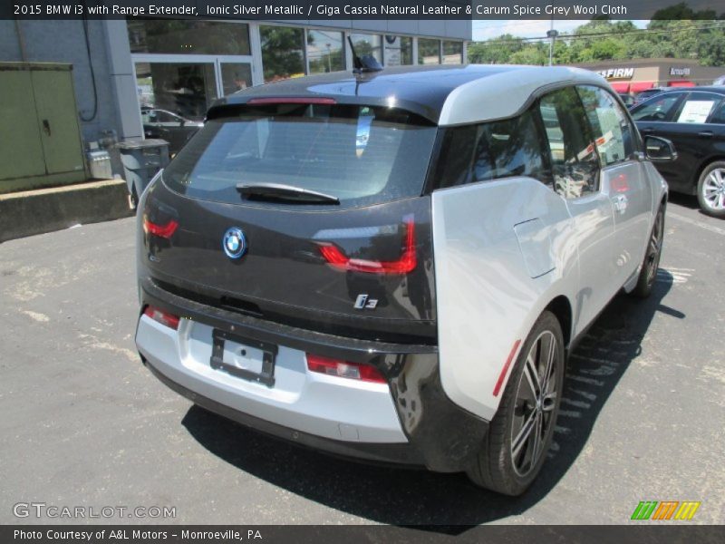 Ionic Silver Metallic / Giga Cassia Natural Leather & Carum Spice Grey Wool Cloth 2015 BMW i3 with Range Extender