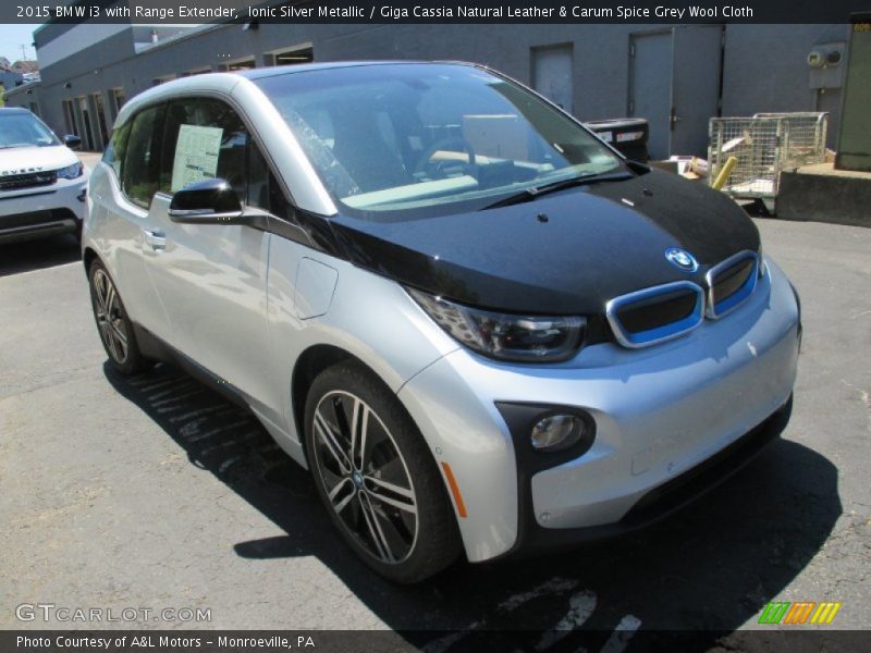 Ionic Silver Metallic / Giga Cassia Natural Leather & Carum Spice Grey Wool Cloth 2015 BMW i3 with Range Extender