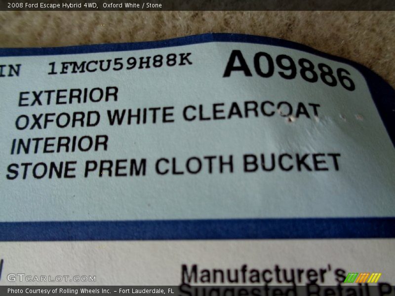 Oxford White / Stone 2008 Ford Escape Hybrid 4WD