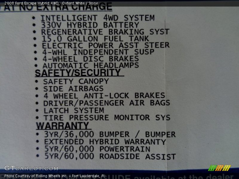 Oxford White / Stone 2008 Ford Escape Hybrid 4WD