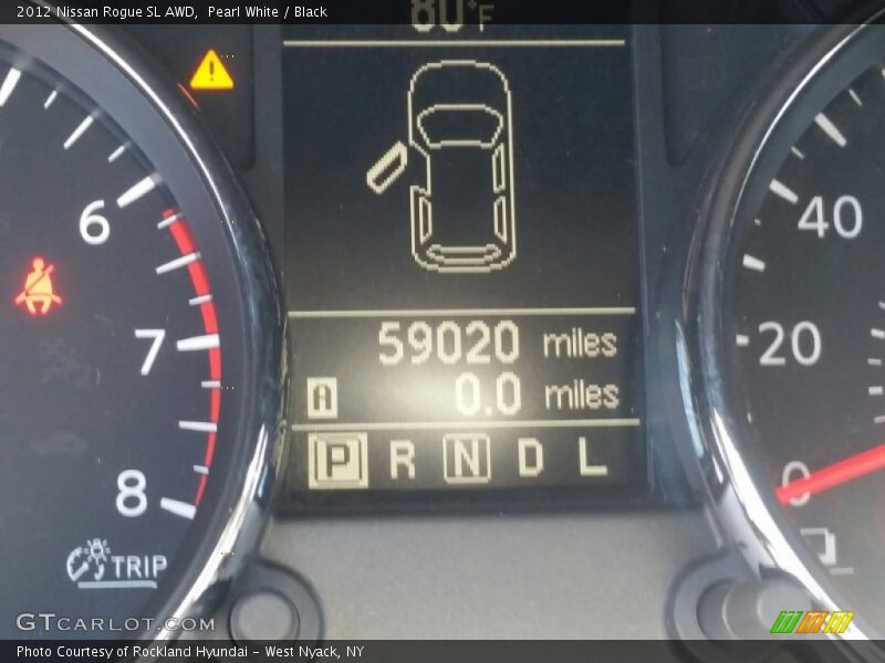 Pearl White / Black 2012 Nissan Rogue SL AWD