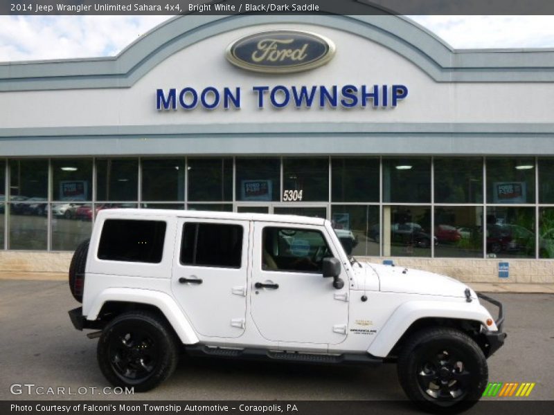 Bright White / Black/Dark Saddle 2014 Jeep Wrangler Unlimited Sahara 4x4