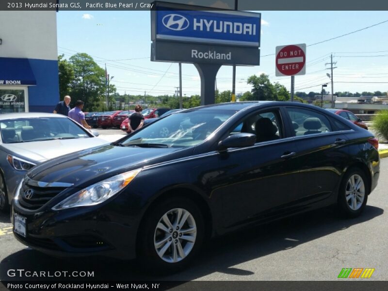 Pacific Blue Pearl / Gray 2013 Hyundai Sonata GLS