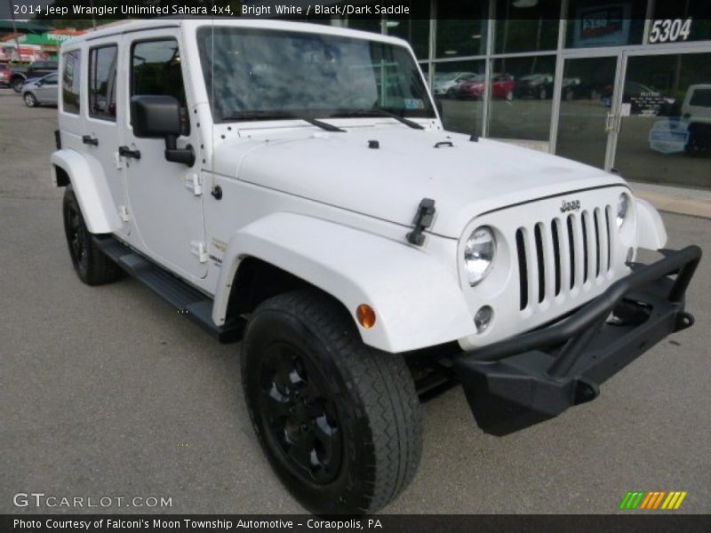 Bright White / Black/Dark Saddle 2014 Jeep Wrangler Unlimited Sahara 4x4