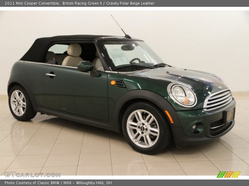 British Racing Green II / Gravity Polar Beige Leather 2011 Mini Cooper Convertible