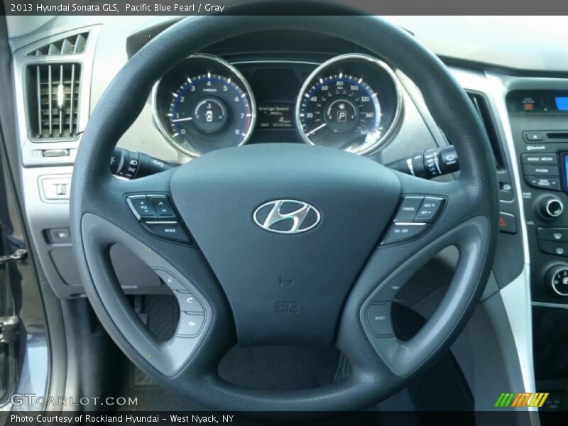 Pacific Blue Pearl / Gray 2013 Hyundai Sonata GLS