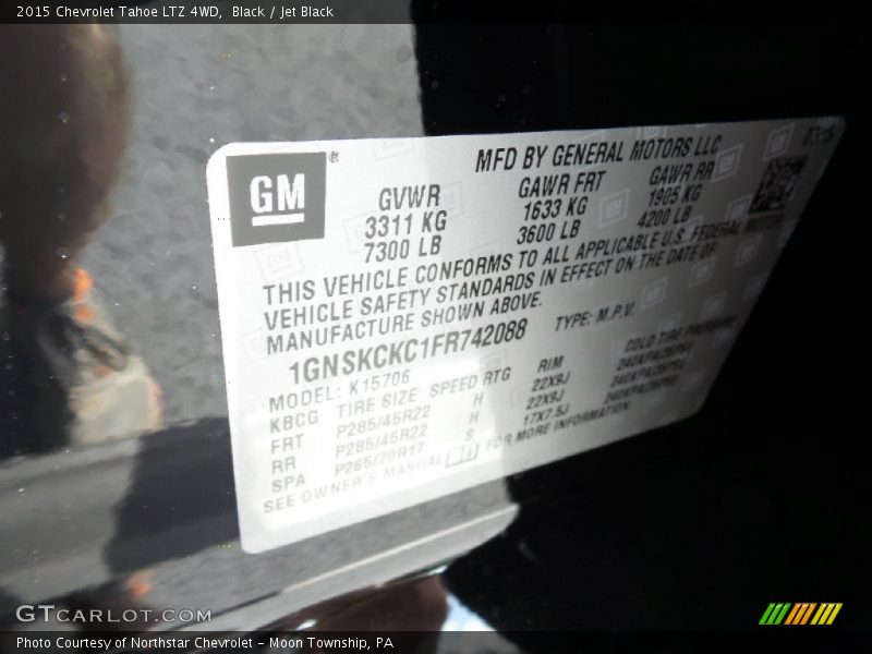 Black / Jet Black 2015 Chevrolet Tahoe LTZ 4WD