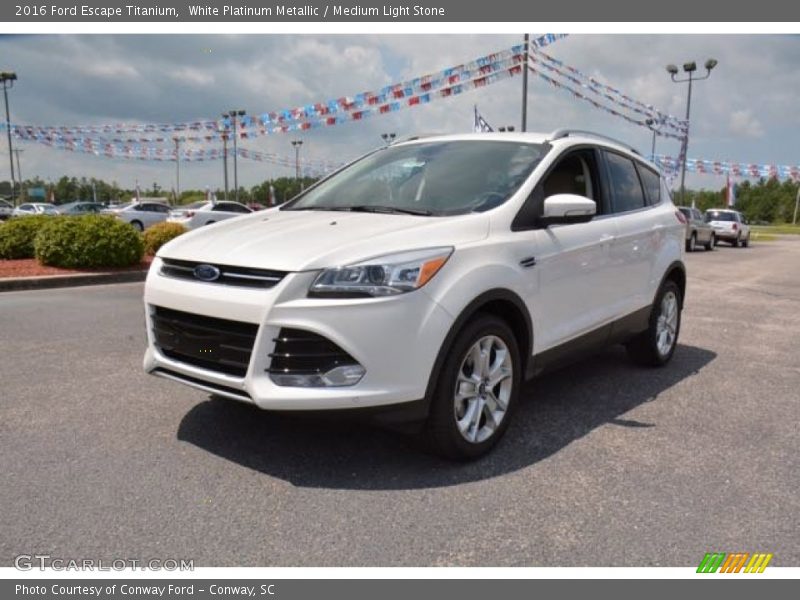 White Platinum Metallic / Medium Light Stone 2016 Ford Escape Titanium