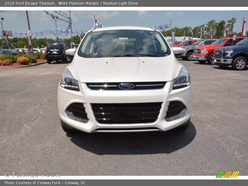 White Platinum Metallic / Medium Light Stone 2016 Ford Escape Titanium