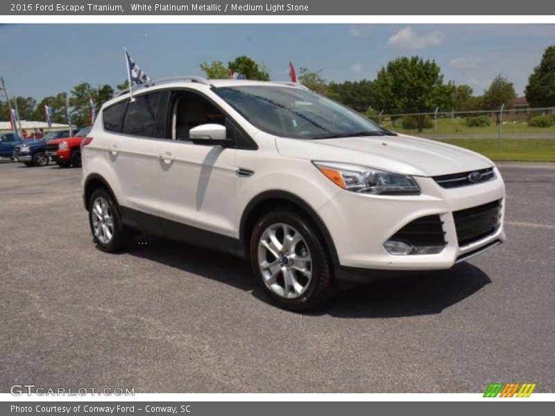 White Platinum Metallic / Medium Light Stone 2016 Ford Escape Titanium