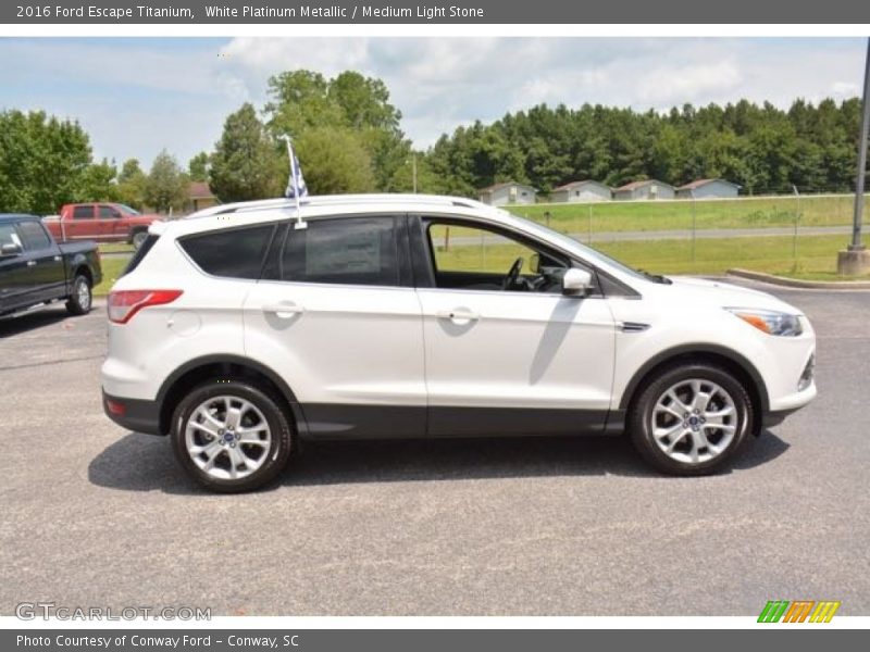 White Platinum Metallic / Medium Light Stone 2016 Ford Escape Titanium