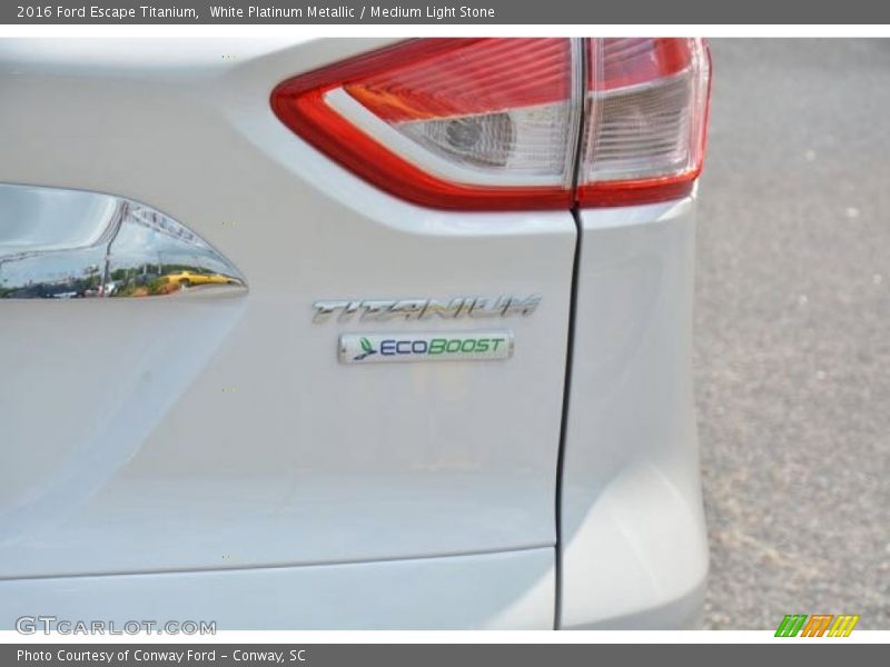 White Platinum Metallic / Medium Light Stone 2016 Ford Escape Titanium