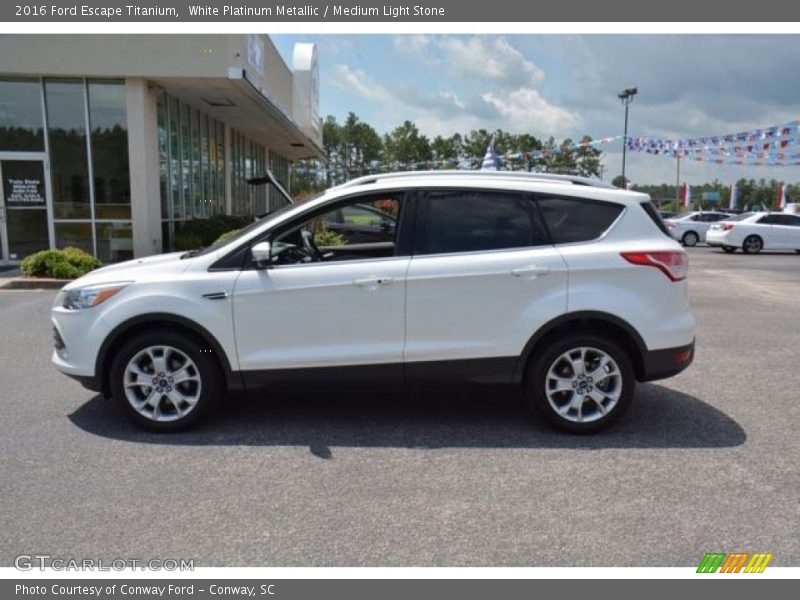 White Platinum Metallic / Medium Light Stone 2016 Ford Escape Titanium