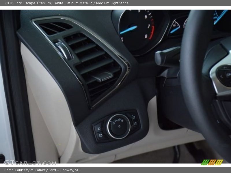 White Platinum Metallic / Medium Light Stone 2016 Ford Escape Titanium