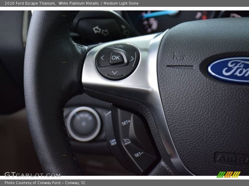White Platinum Metallic / Medium Light Stone 2016 Ford Escape Titanium