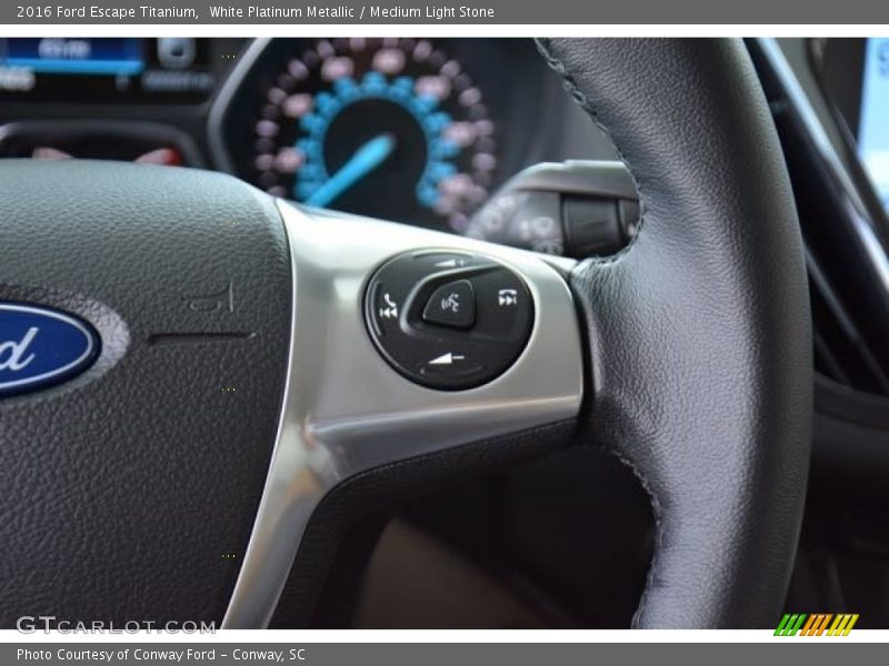 White Platinum Metallic / Medium Light Stone 2016 Ford Escape Titanium