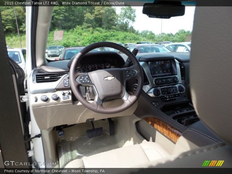 White Diamond Tricoat / Cocoa/Dune 2015 Chevrolet Tahoe LTZ 4WD