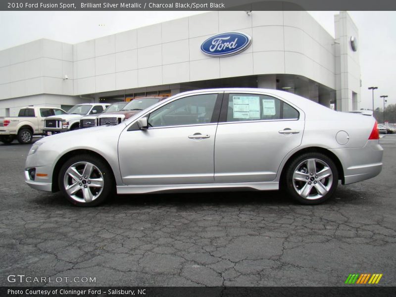 Brilliant Silver Metallic / Charcoal Black/Sport Black 2010 Ford Fusion Sport
