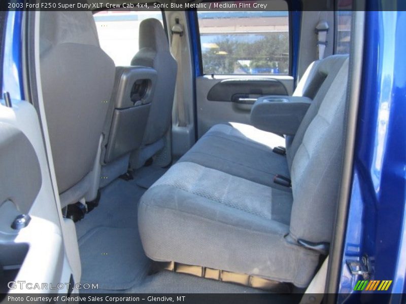 Sonic Blue Metallic / Medium Flint Grey 2003 Ford F250 Super Duty XLT Crew Cab 4x4