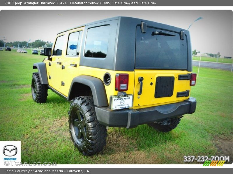 Detonator Yellow / Dark Slate Gray/Med Slate Gray 2008 Jeep Wrangler Unlimited X 4x4
