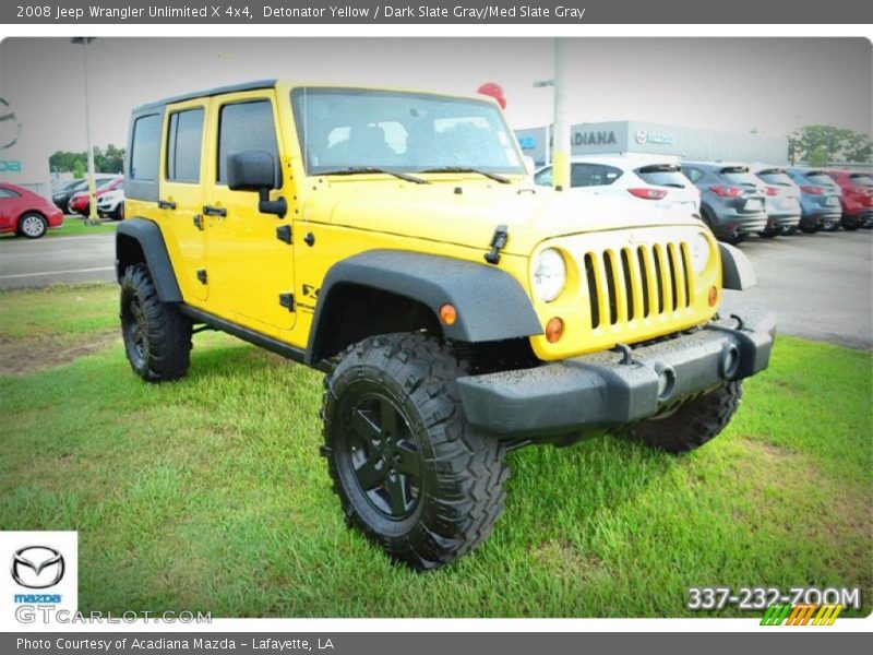 Detonator Yellow / Dark Slate Gray/Med Slate Gray 2008 Jeep Wrangler Unlimited X 4x4
