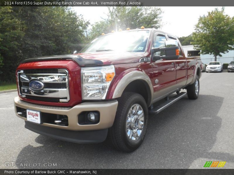 Vermillion Red / Adobe 2014 Ford F350 Super Duty King Ranch Crew Cab 4x4