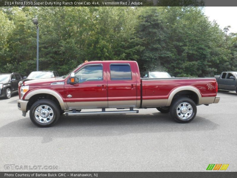 Vermillion Red / Adobe 2014 Ford F350 Super Duty King Ranch Crew Cab 4x4