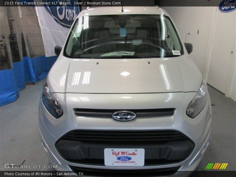 Silver / Medium Stone Cloth 2015 Ford Transit Connect XLT Wagon