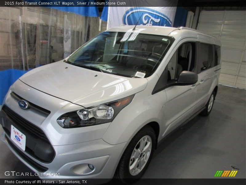 Silver / Medium Stone Cloth 2015 Ford Transit Connect XLT Wagon