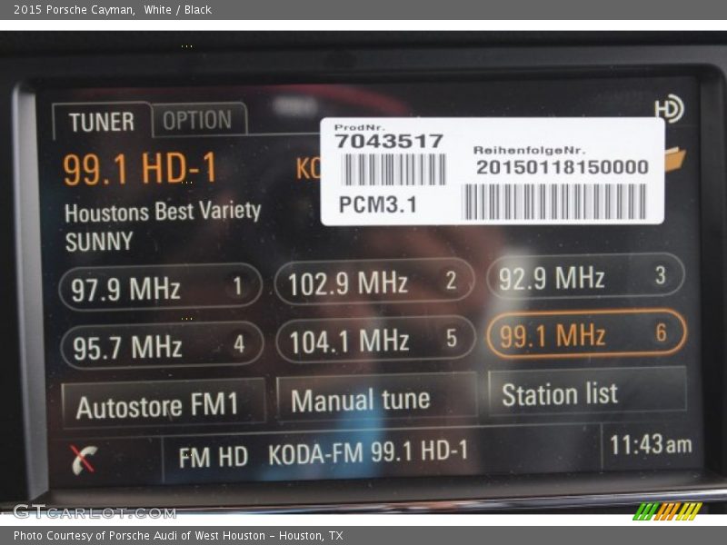 White / Black 2015 Porsche Cayman
