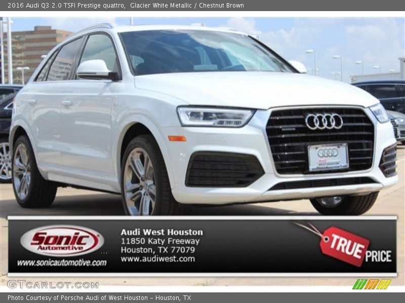 Glacier White Metallic / Chestnut Brown 2016 Audi Q3 2.0 TSFI Prestige quattro