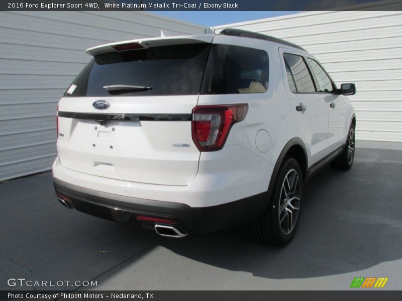White Platinum Metallic Tri-Coat / Ebony Black 2016 Ford Explorer Sport 4WD