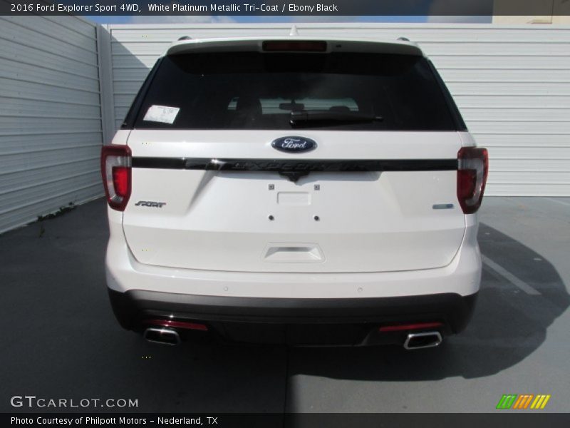 White Platinum Metallic Tri-Coat / Ebony Black 2016 Ford Explorer Sport 4WD
