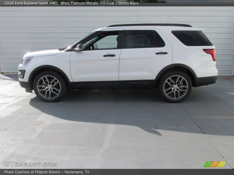 White Platinum Metallic Tri-Coat / Ebony Black 2016 Ford Explorer Sport 4WD