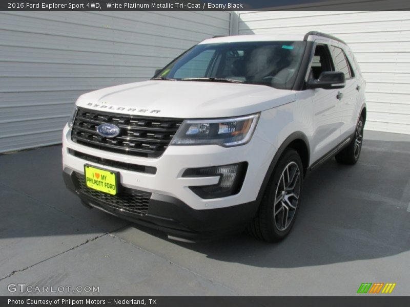 White Platinum Metallic Tri-Coat / Ebony Black 2016 Ford Explorer Sport 4WD