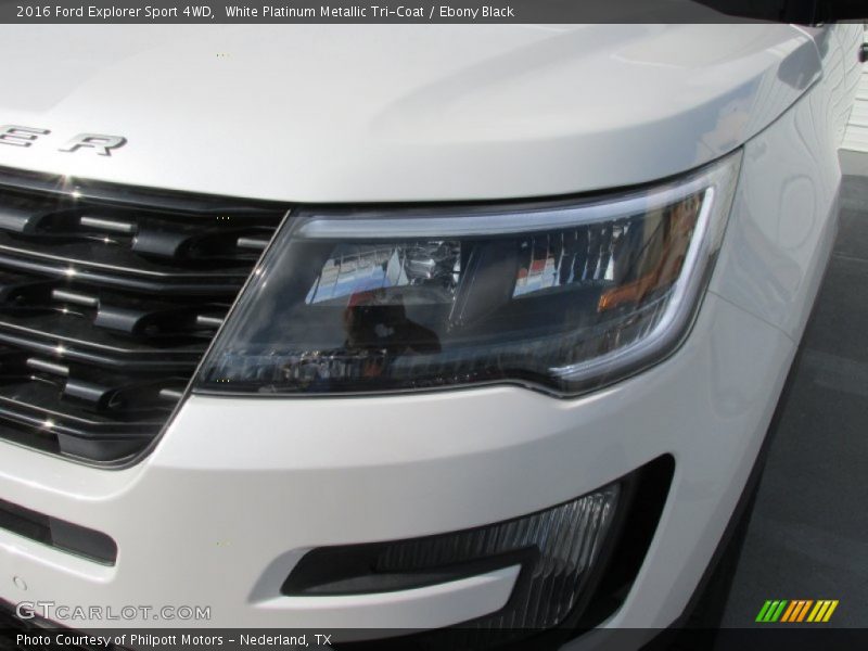 White Platinum Metallic Tri-Coat / Ebony Black 2016 Ford Explorer Sport 4WD