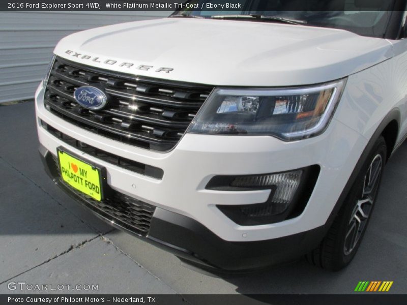White Platinum Metallic Tri-Coat / Ebony Black 2016 Ford Explorer Sport 4WD