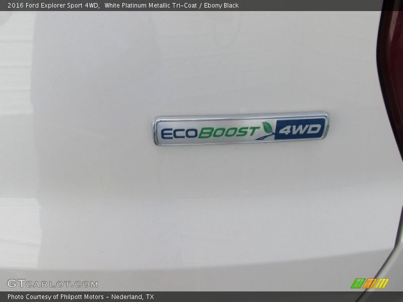 White Platinum Metallic Tri-Coat / Ebony Black 2016 Ford Explorer Sport 4WD