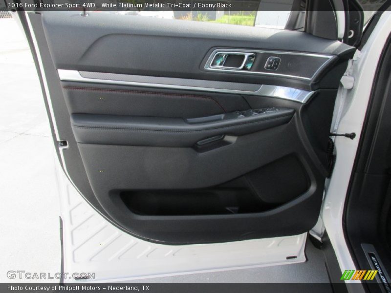 White Platinum Metallic Tri-Coat / Ebony Black 2016 Ford Explorer Sport 4WD